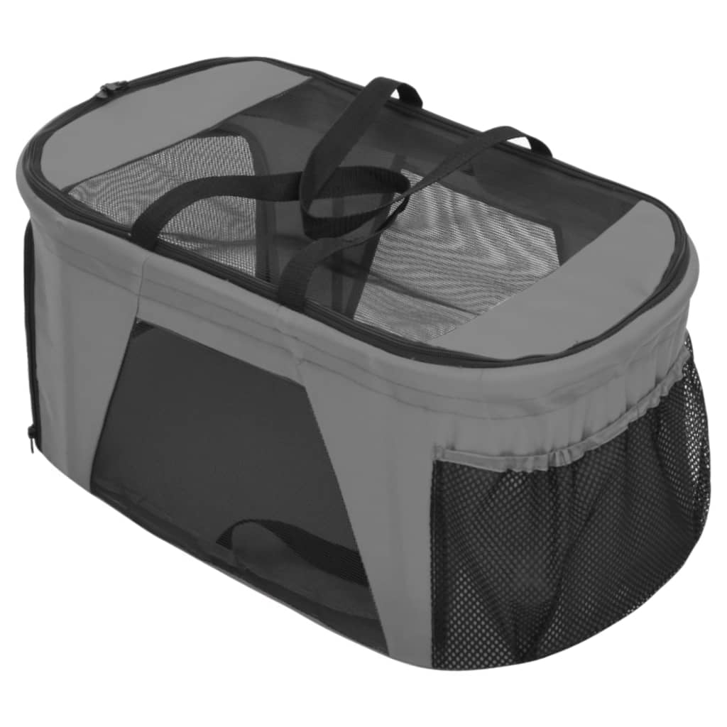 Passeggino Cani Pieghevole 2 Livelli Grigio 83x48x97cm Tessuto