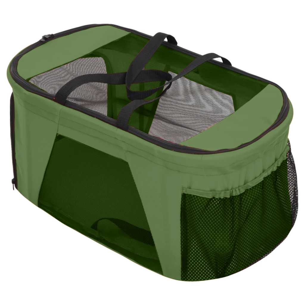 Passeggino Cani Pieghevole 2 Livelli Verde 83x48x97cm Tessuto
