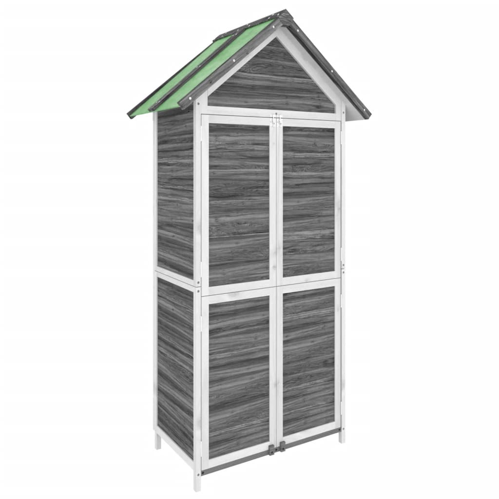 Rimessa da Giardino Grigia 89x52,5x175cm Legno Massello di Pino