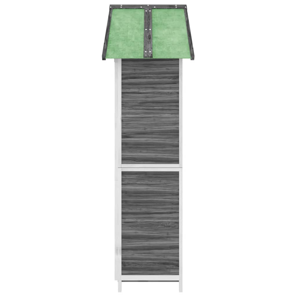 Rimessa da Giardino Grigia 89x52,5x175cm Legno Massello di Pino