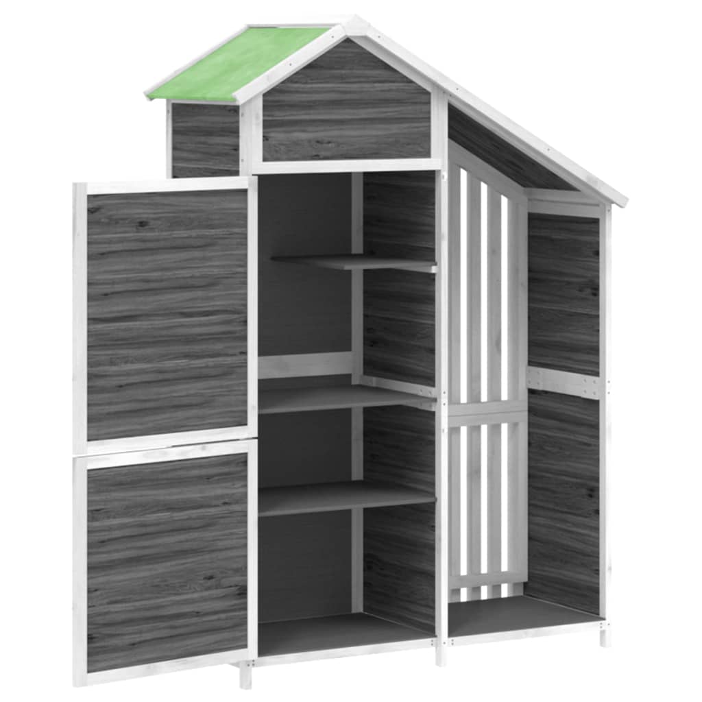 Rimessa da Giardino Grigia 120x53,5x170 cm Legno Massello Pino