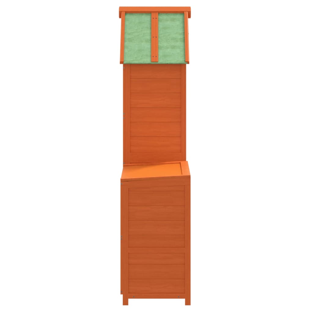 Set Rimessa Attrezzi Giardino 2pz Marrone Legno Massello Pino