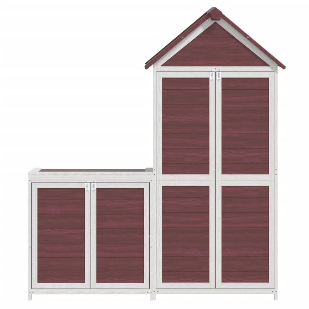 Set Rimessa Attrezzi da Giardino 2pz Moka Legno Massello Pino