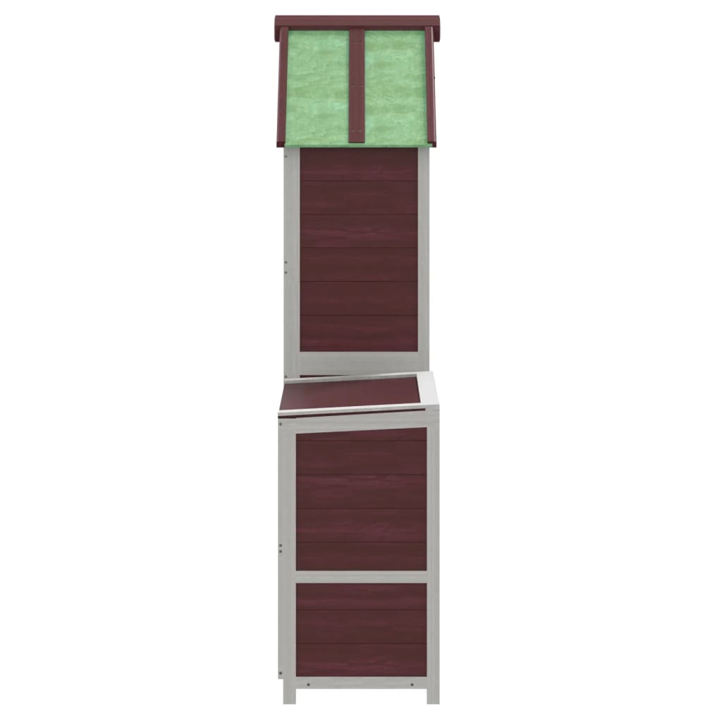 Set Rimessa Attrezzi da Giardino 2pz Moka Legno Massello Pino