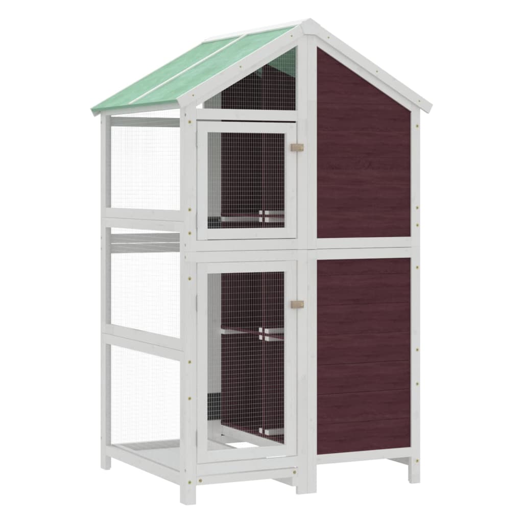 Casetta per Uccelli Moka 97x81x152 cm in Legno Massello di Pino