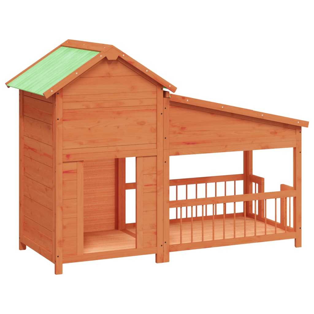 Cuccia per Cani Marrone 143x60,5x109 cm in Legno Massello di Pino
