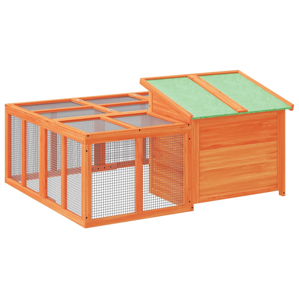 Conigliera Marrone 144x123x67,5 cm in Legno Massello di Pino
