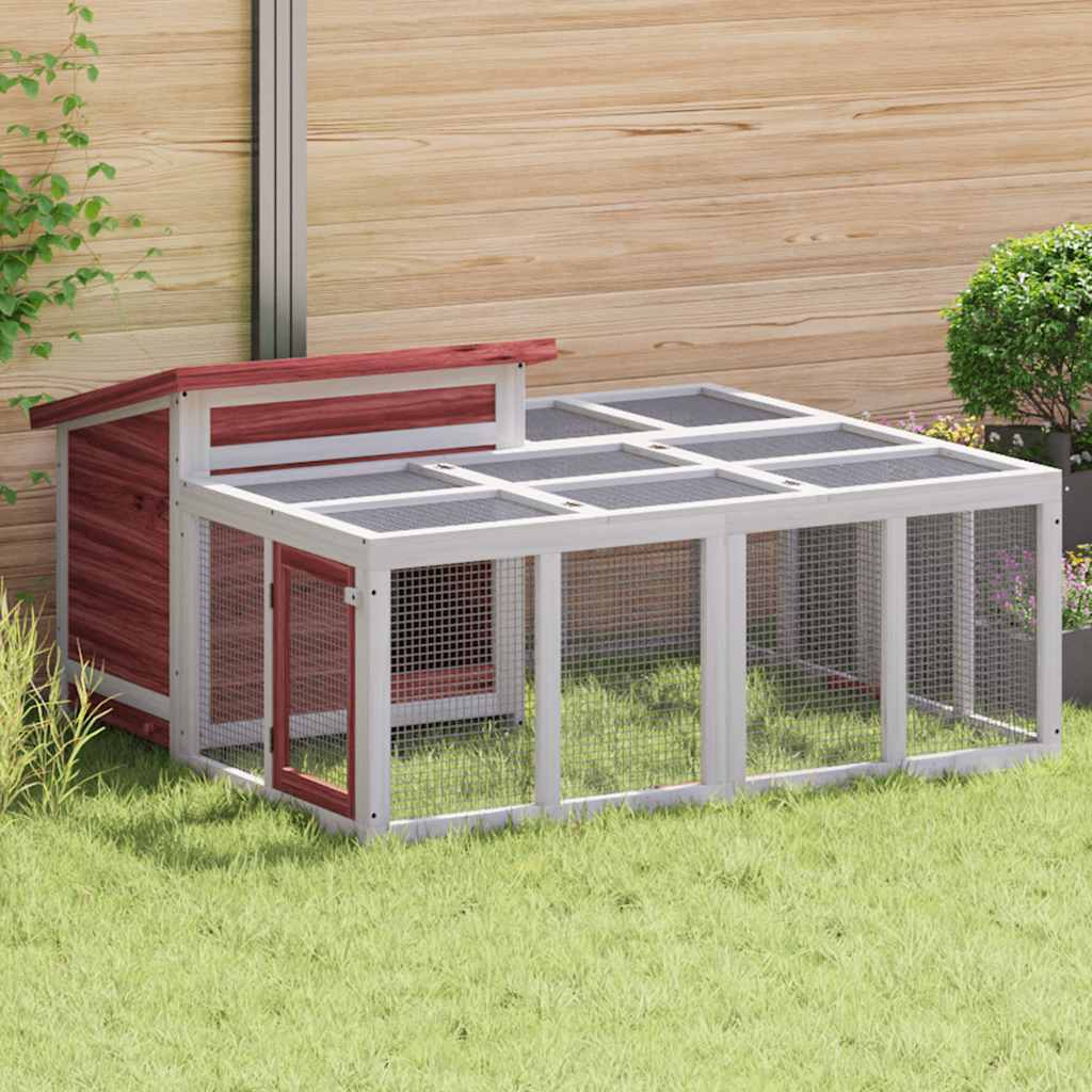 Conigliera Moka 144x123x67,5 cm in Legno Massello di Pino