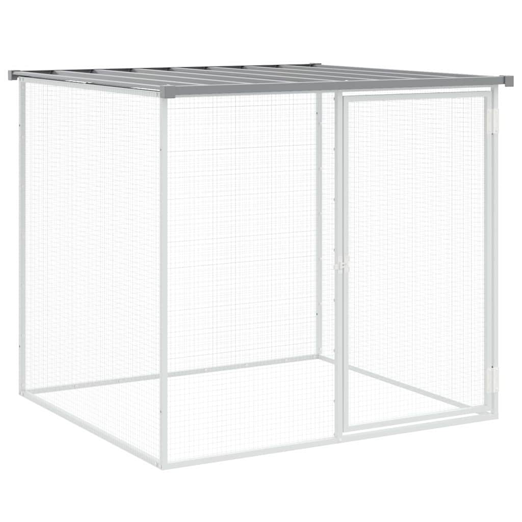 Gabbia Polli Tetto Grigio Chiaro 103x98x90 cm Acciaio Zincato