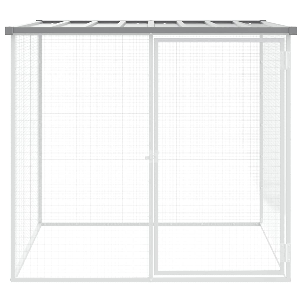Gabbia Polli Tetto Grigio Chiaro 103x98x90 cm Acciaio Zincato