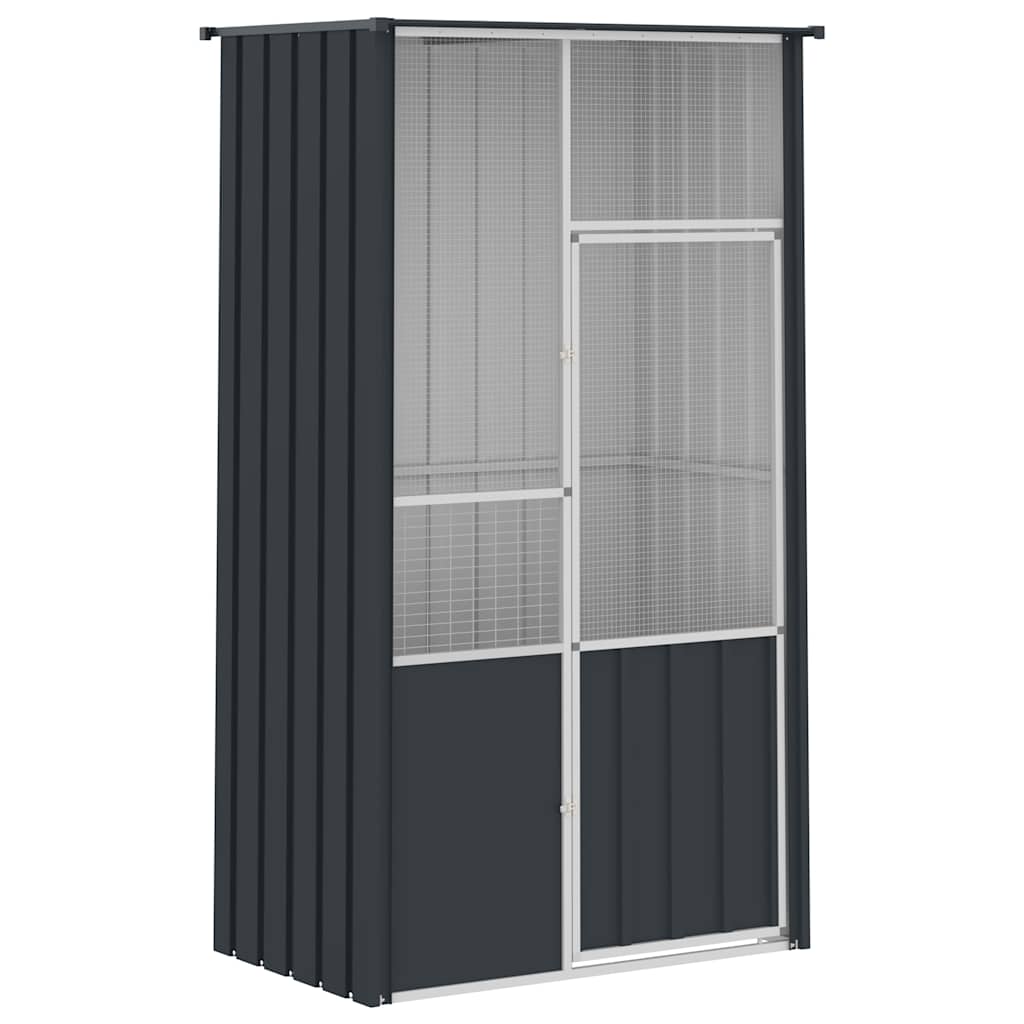 Gabbia per Uccelli Antracite 115x78x200 cm in Acciaio Zincato