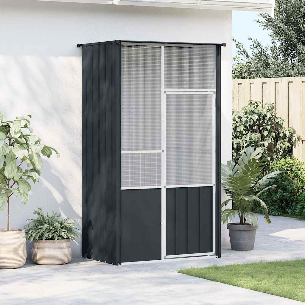 Gabbia per Uccelli Antracite 115x78x200 cm in Acciaio Zincato