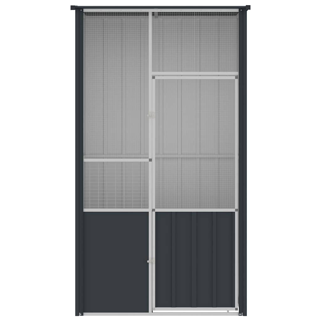 Gabbia per Uccelli Antracite 115x78x200 cm in Acciaio Zincato