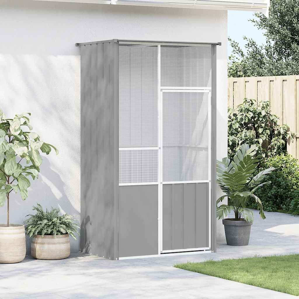 Gabbia per Uccelli Grigia 115x78x200 cm in Acciaio Zincato
