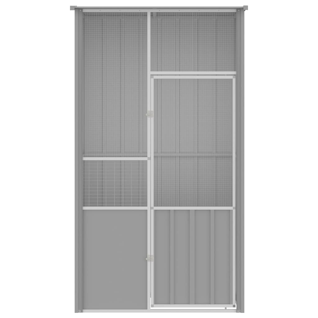 Gabbia per Uccelli Grigia 115x78x200 cm in Acciaio Zincato