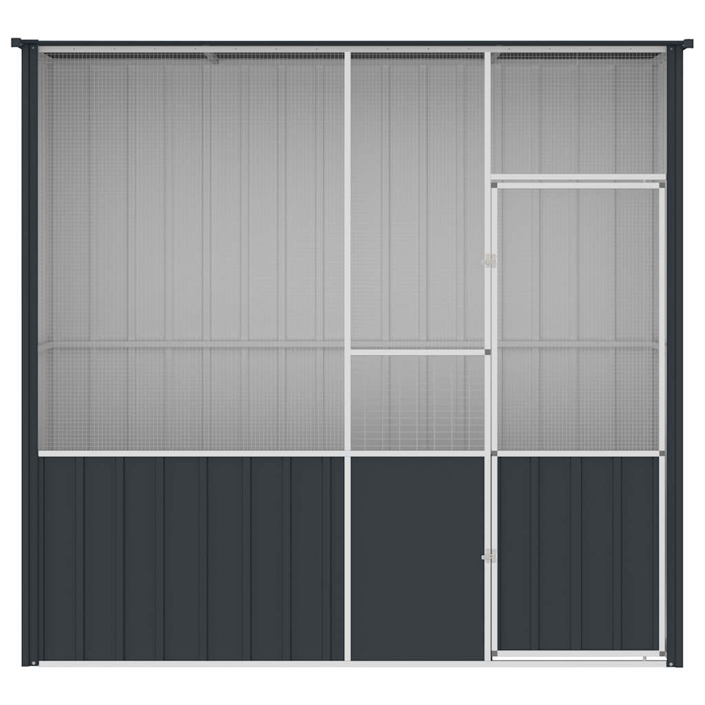 Gabbia per Uccelli Antracite 215x78x200 cm in Acciaio Zincato