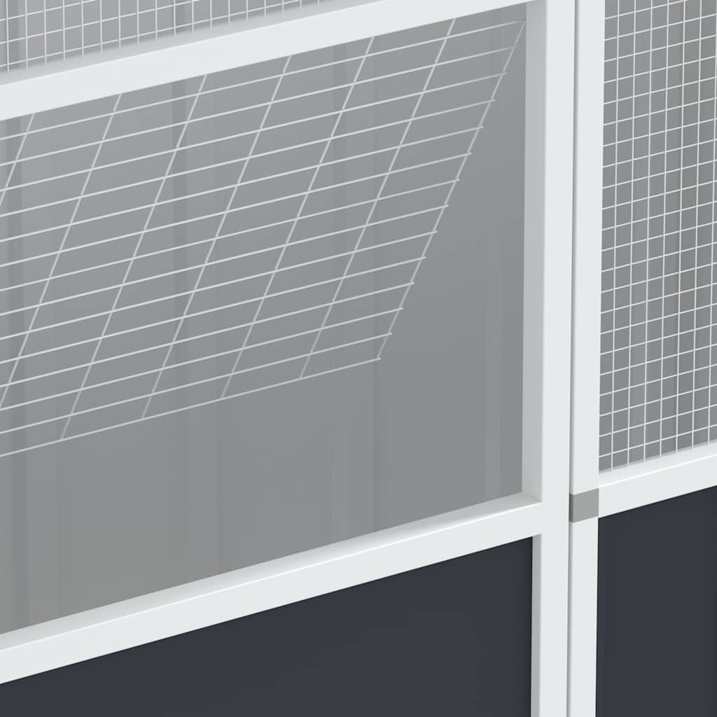 Gabbia per Uccelli Antracite 215x78x200 cm in Acciaio Zincato