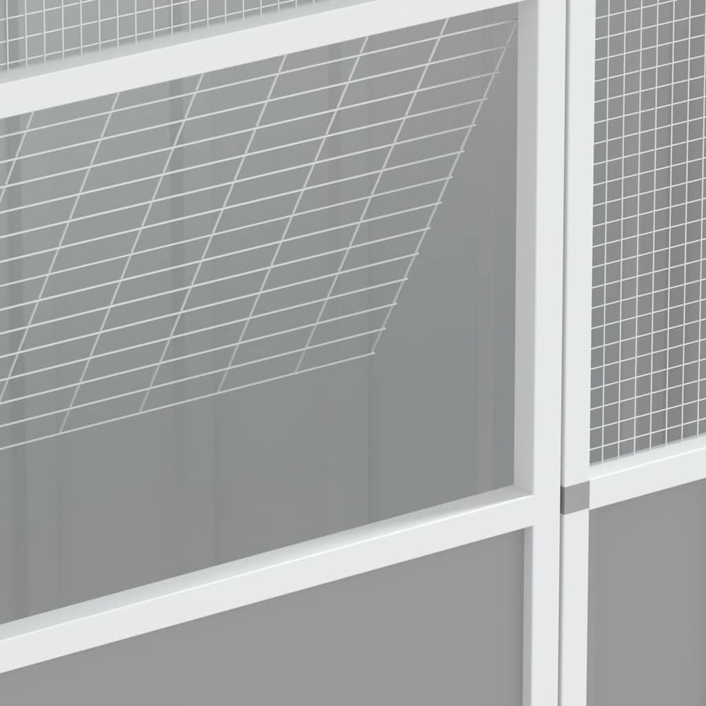 Gabbia per Uccelli Grigia 215x78x200 cm in Acciaio Zincato