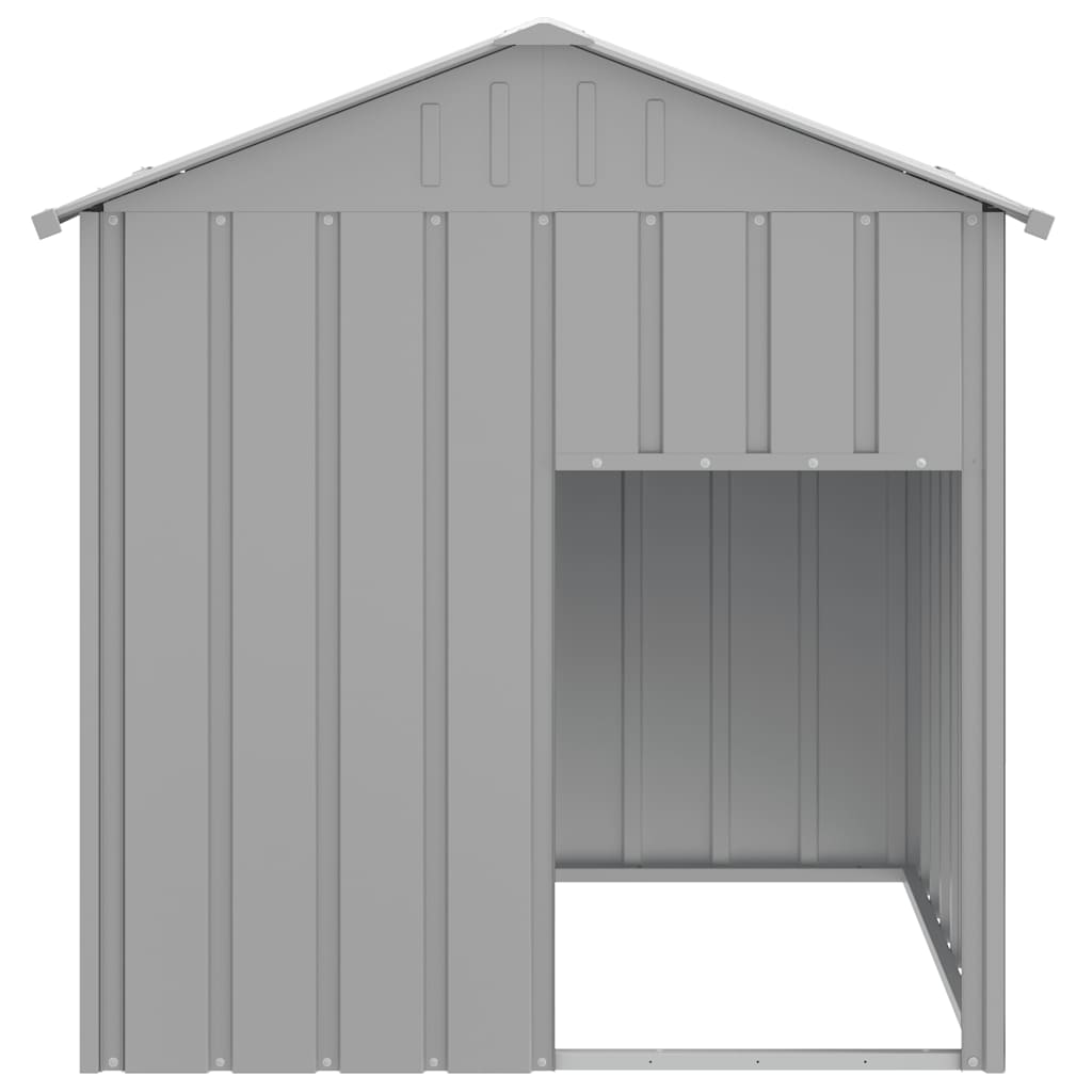 Casetta Cani Tetto Grigio Chiaro 117x103x123 cm Acciaio Zincato