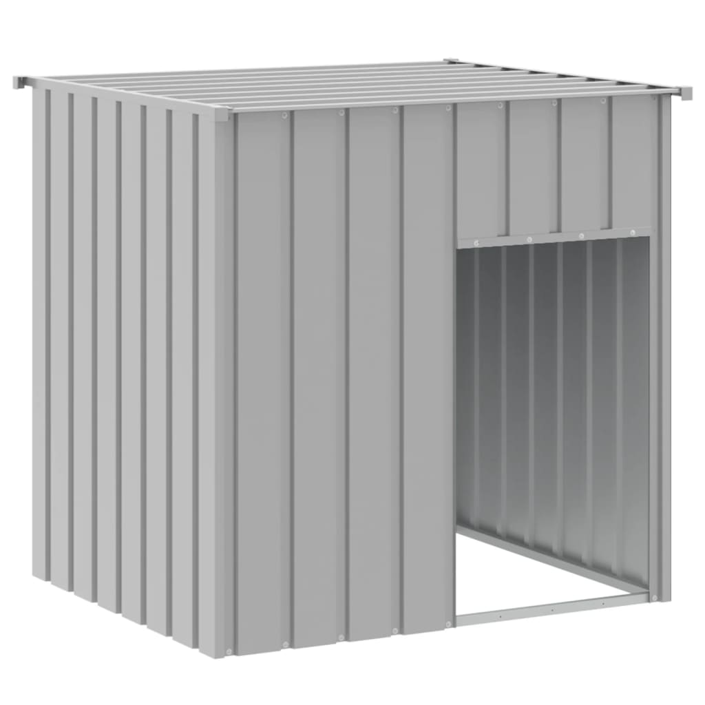 Cuccia per cani con tetto grigio chiaro 110x103x109 cm in acciaio zincato
