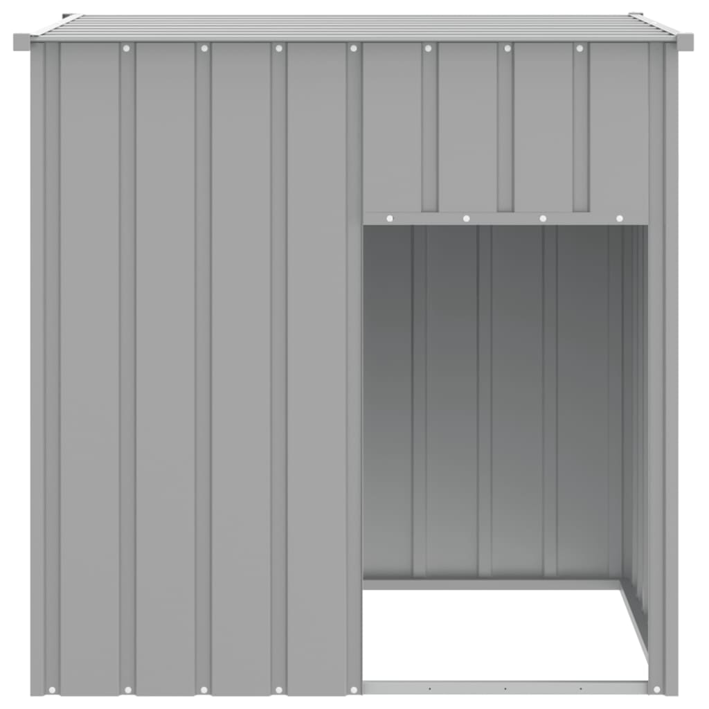 Cuccia per cani con tetto grigio chiaro 110x103x109 cm in acciaio zincato