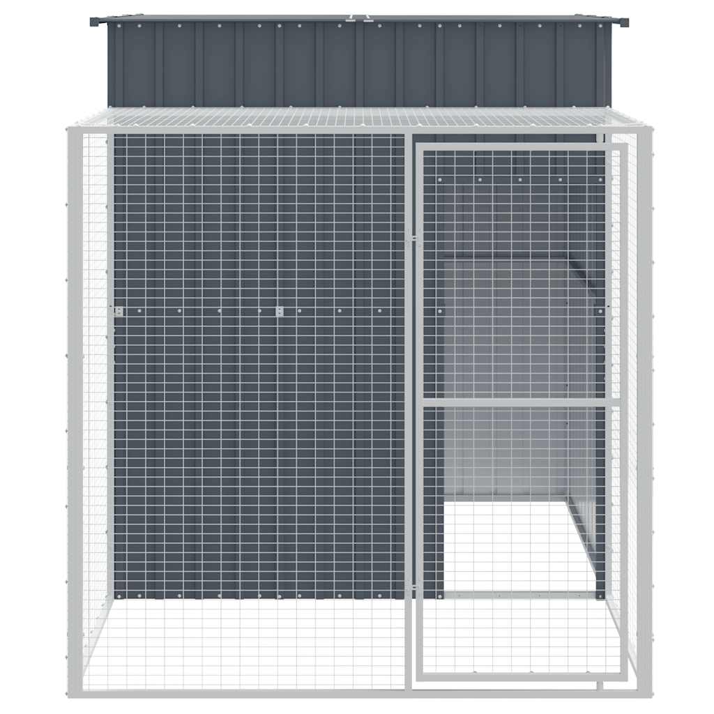 Pollaio con Area Corsa Antracite 165x251x181 cm Acciaio Zincato