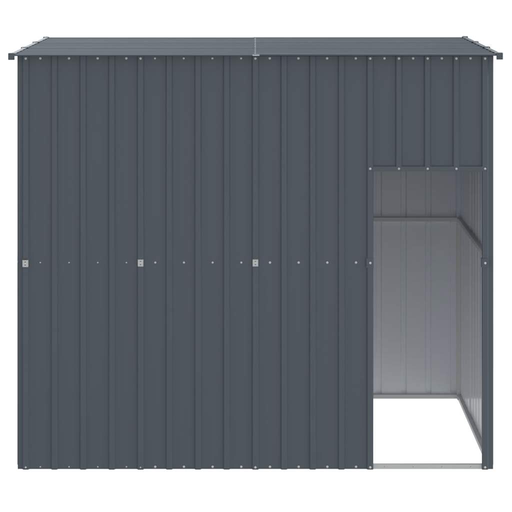 Casetta Cani con Tetto Antracite 214x153x181 cm Acciaio Zincato