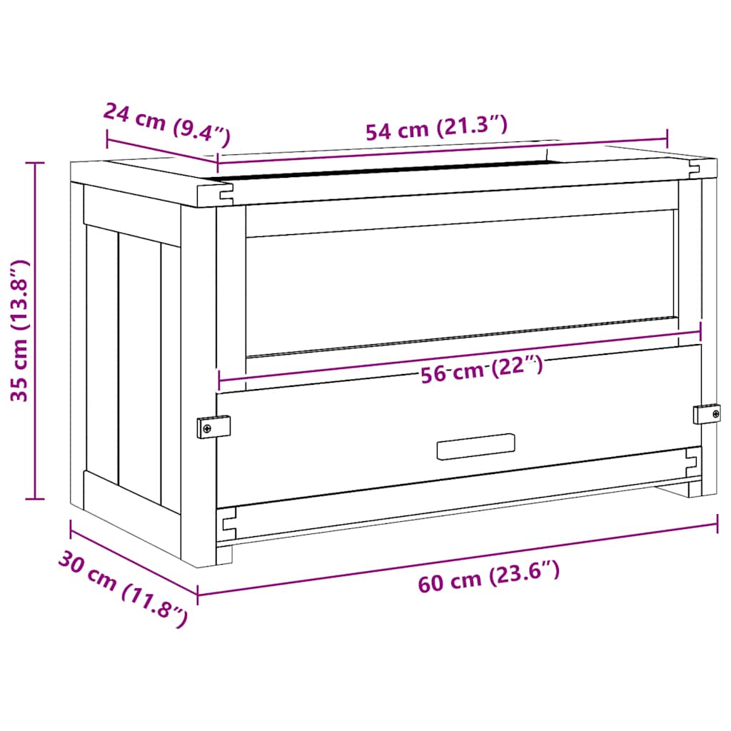Gabbia per Criceti 60x30x35 cm in Legno Massello di Abete