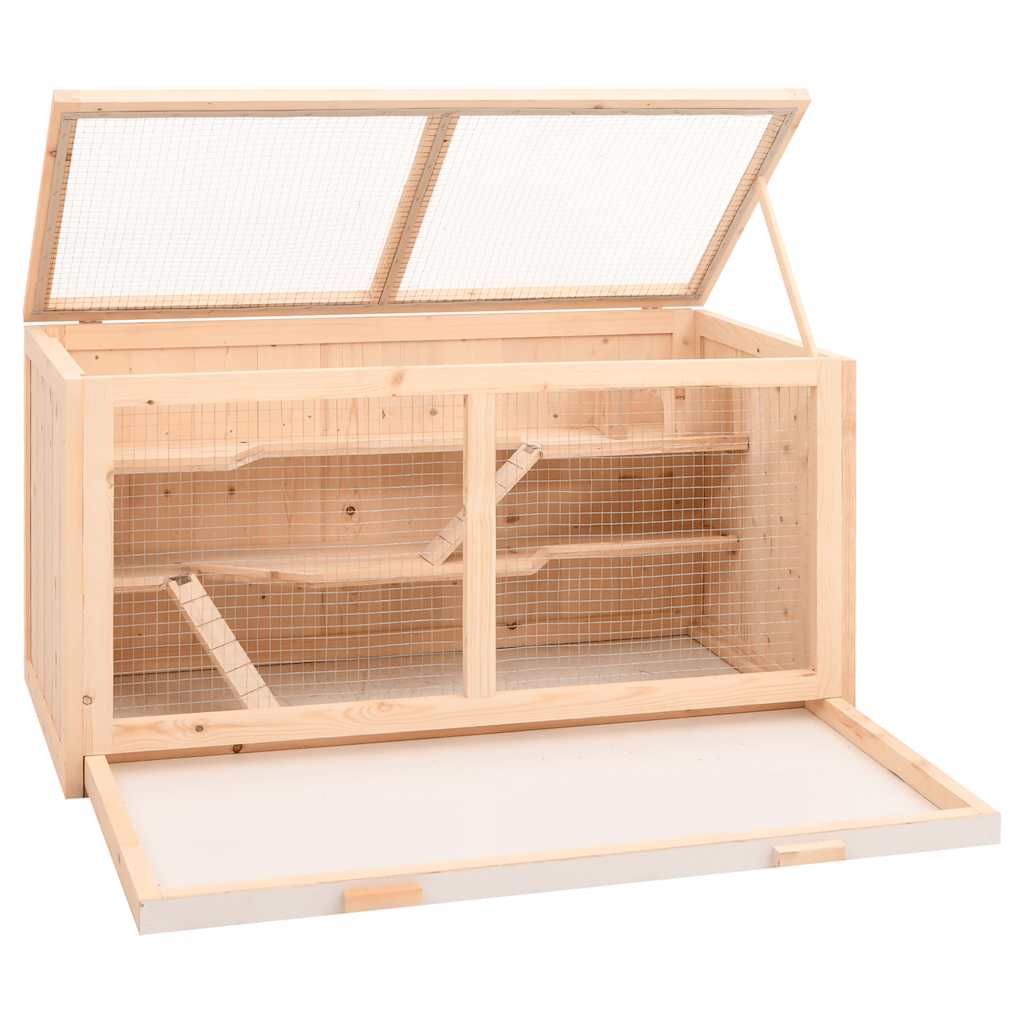 Gabbia per criceti 104x52x54 cm in legno massello di abete