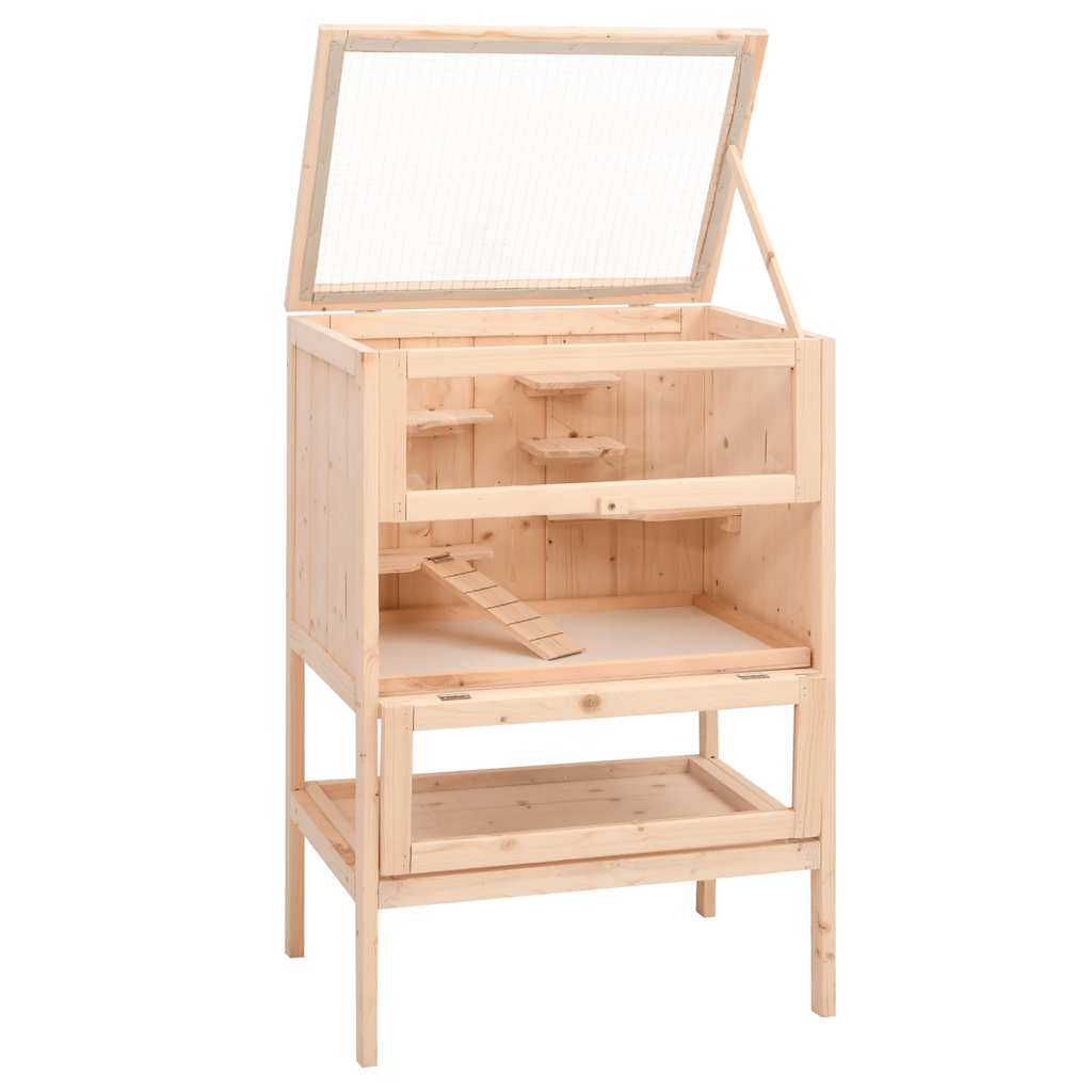Gabbia per criceti 55x40x80 cm in legno massello di abete