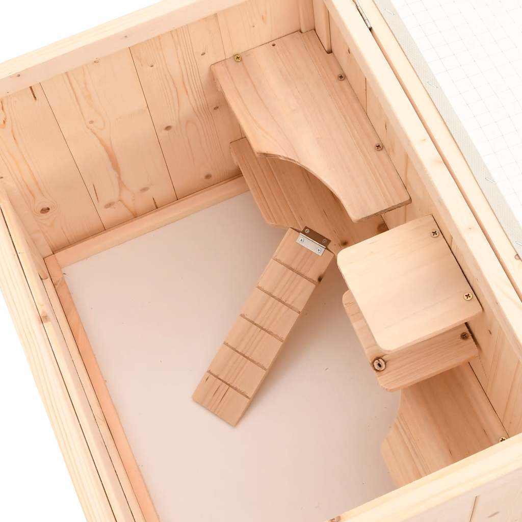 Gabbia per criceti 55x40x80 cm in legno massello di abete