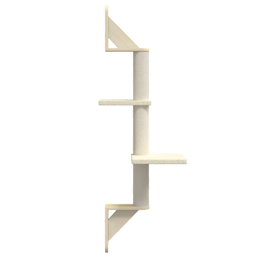 Albero per Gatti con Tiragraffi a Parete Crema 108 cm