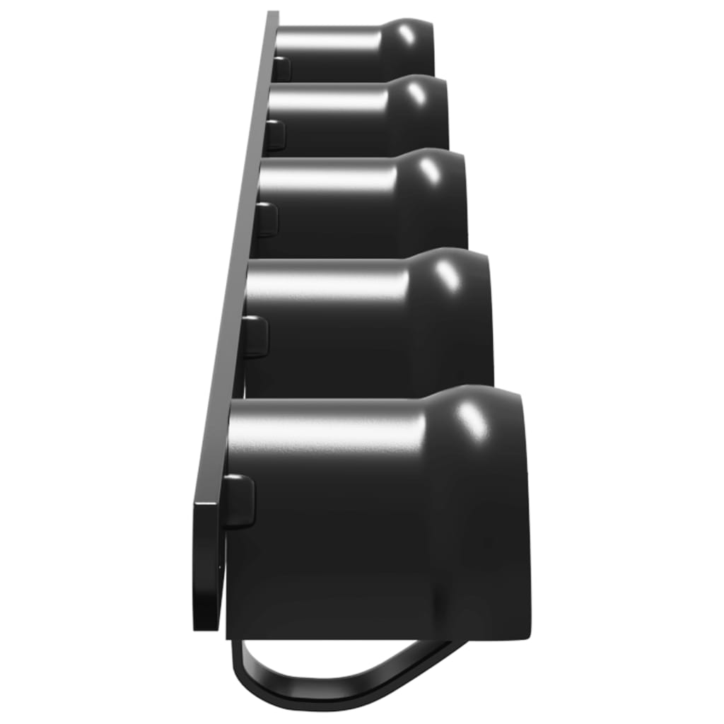 Supporto Briglie per 5 Briglie con 5 Ganci Nero in Ferro