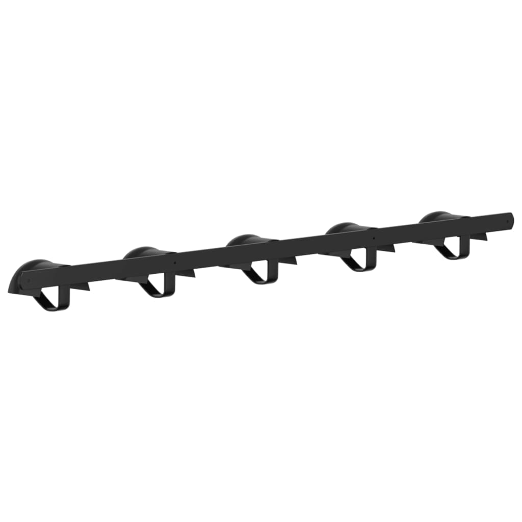 Supporto Briglie per 5 Briglie con 5 Ganci Nero in Ferro