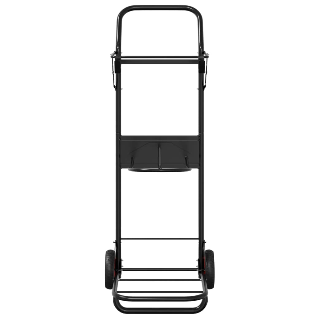 Carrello da Sella Pieghevole Nero in Acciaio
