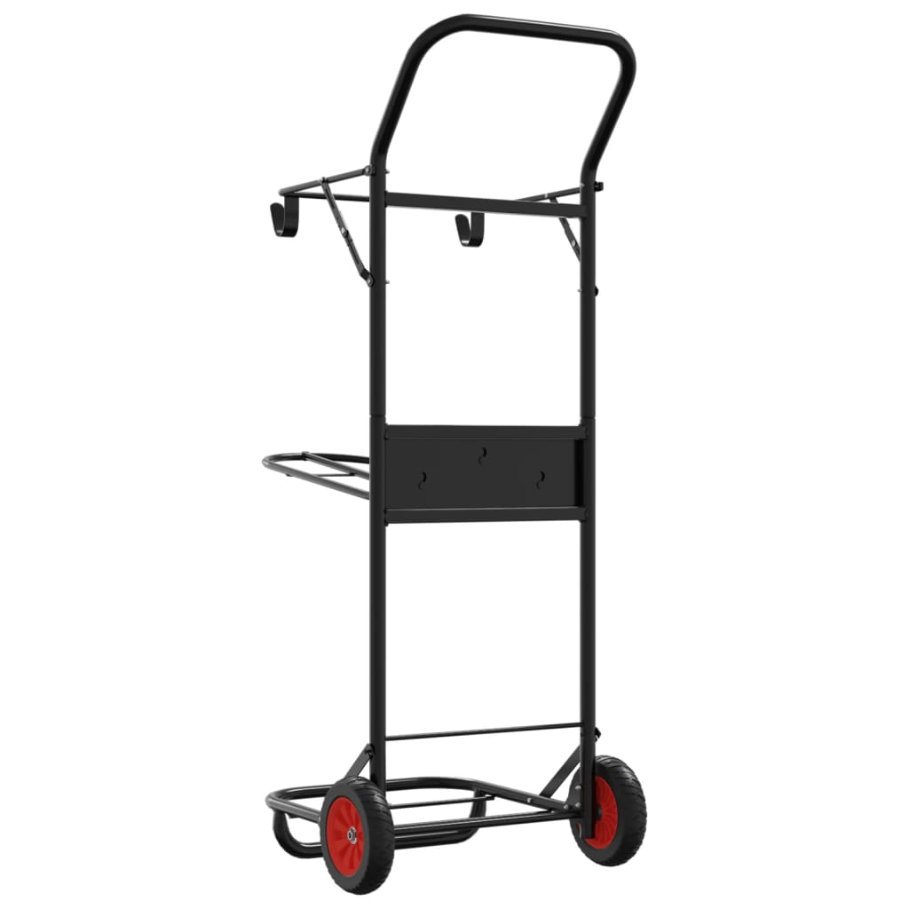 Carrello da Sella Pieghevole Nero in Acciaio