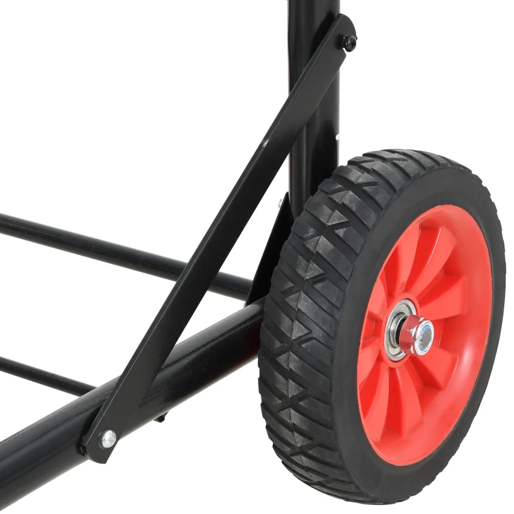 Carrello da Sella Pieghevole Nero in Acciaio