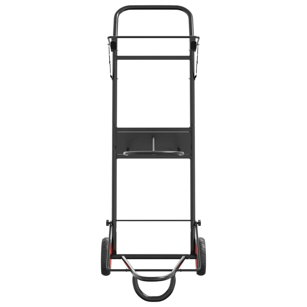 Carrello da Sella Pieghevole Nero in Acciaio