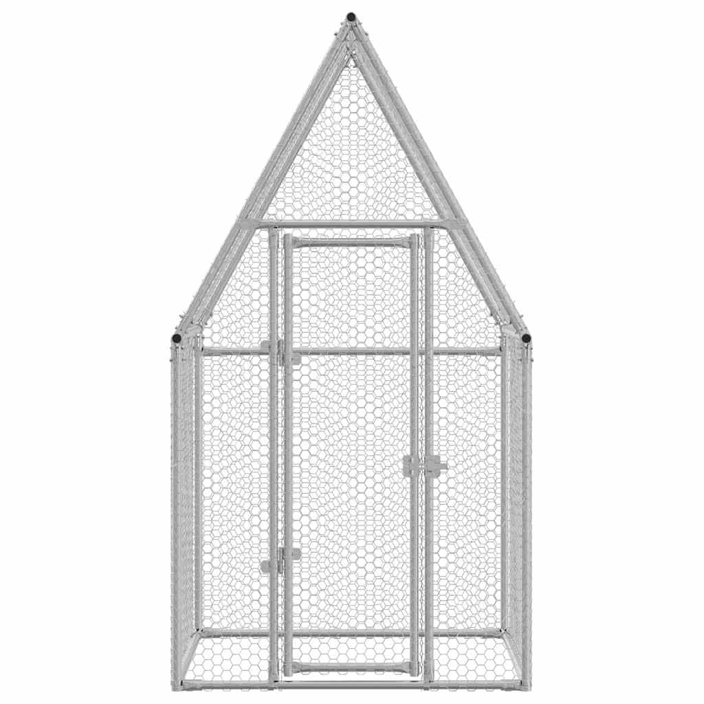 Gabbia per Polli Argento 100x100x190 cm in Acciaio Zincato