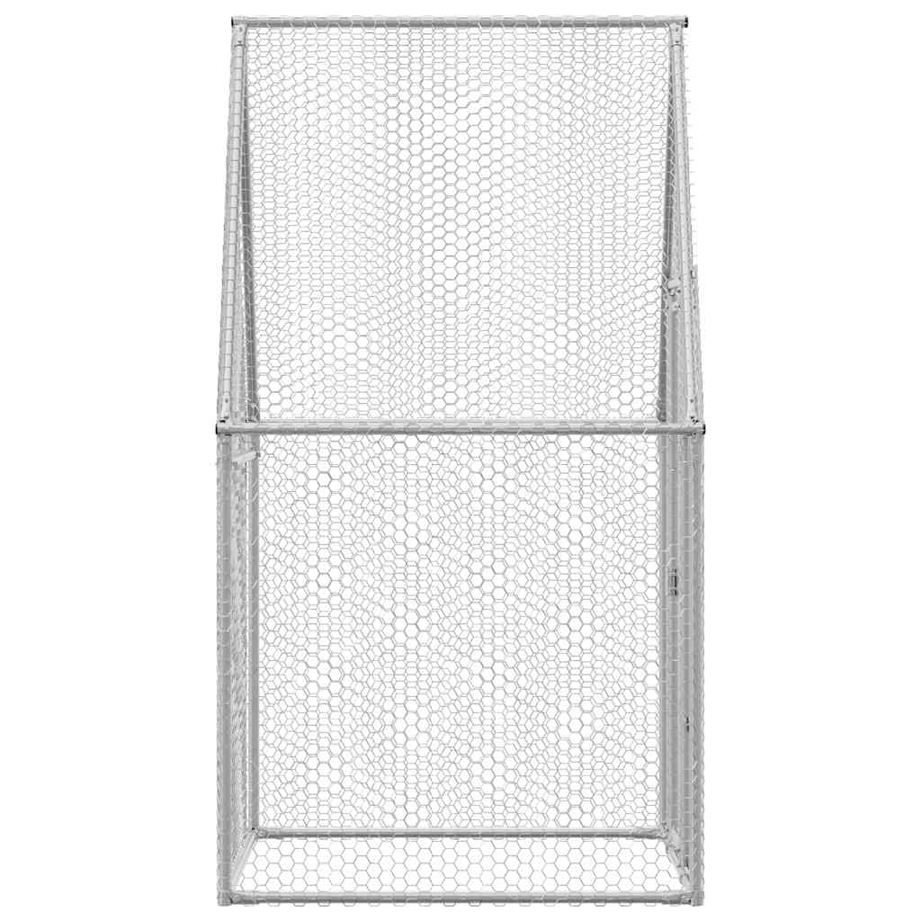 Gabbia per Polli Argento 100x100x190 cm in Acciaio Zincato