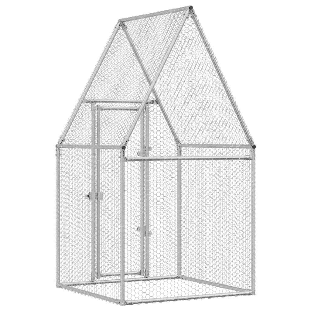 Gabbia per Polli Argento 100x100x190 cm in Acciaio Zincato