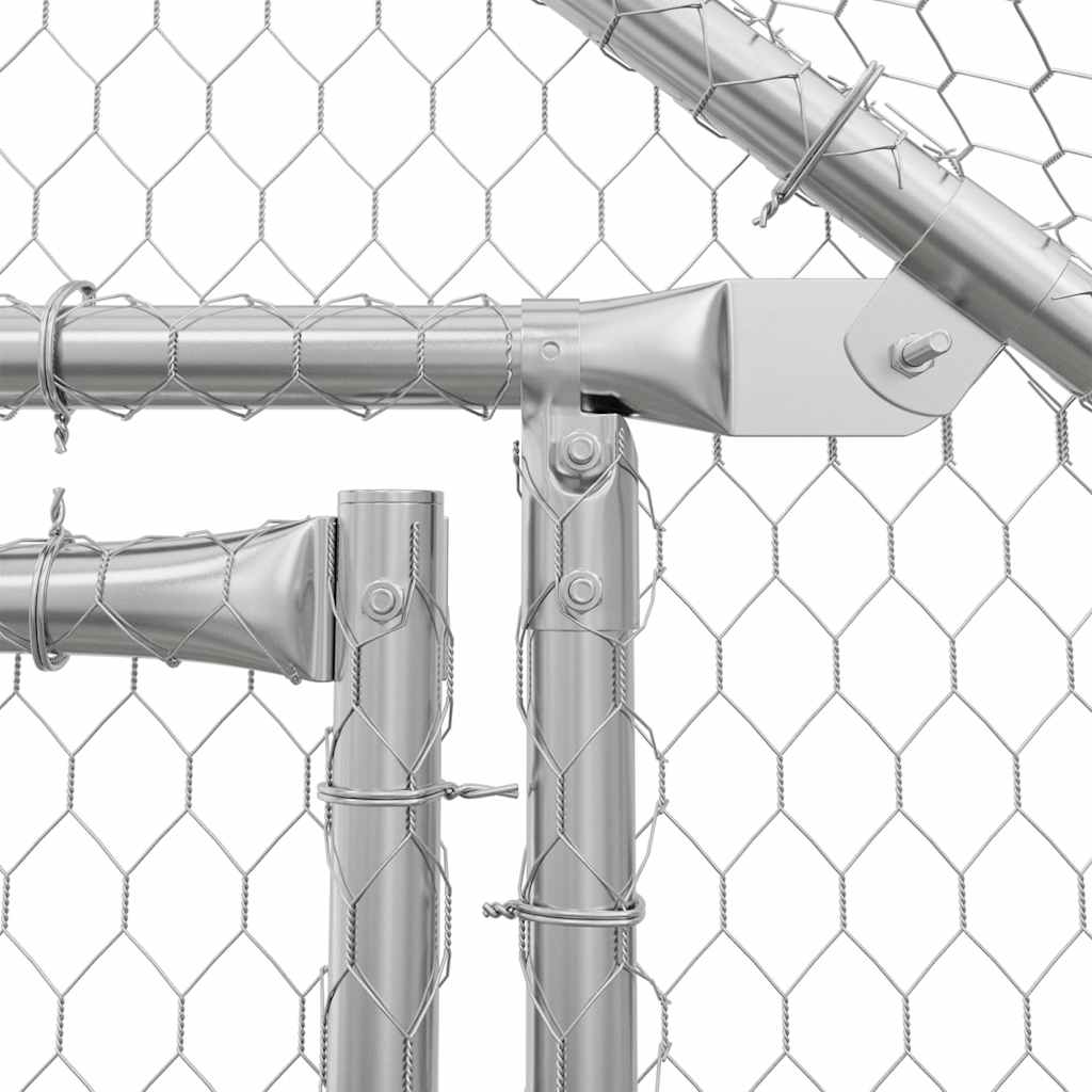 Gabbia per Polli Argento 100x100x190 cm in Acciaio Zincato