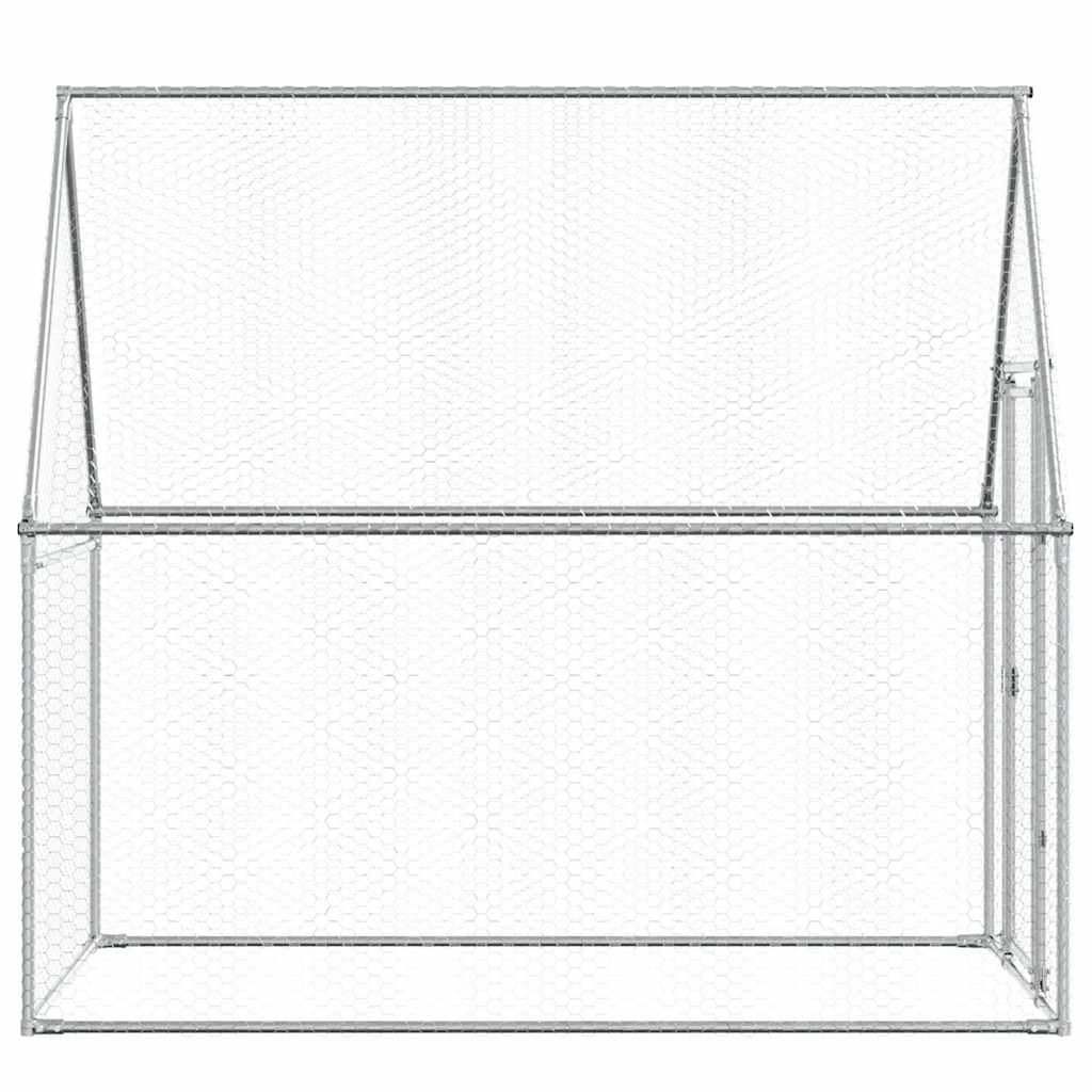 Gabbia per Polli Argento 200x100x190 cm in Acciaio Zincato
