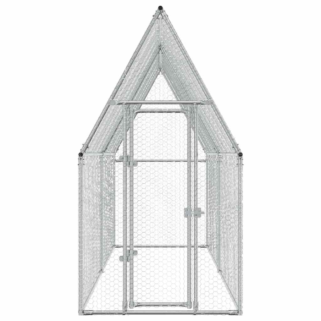 Gabbia per Polli Argento 400x100x190 cm in Acciaio Zincato