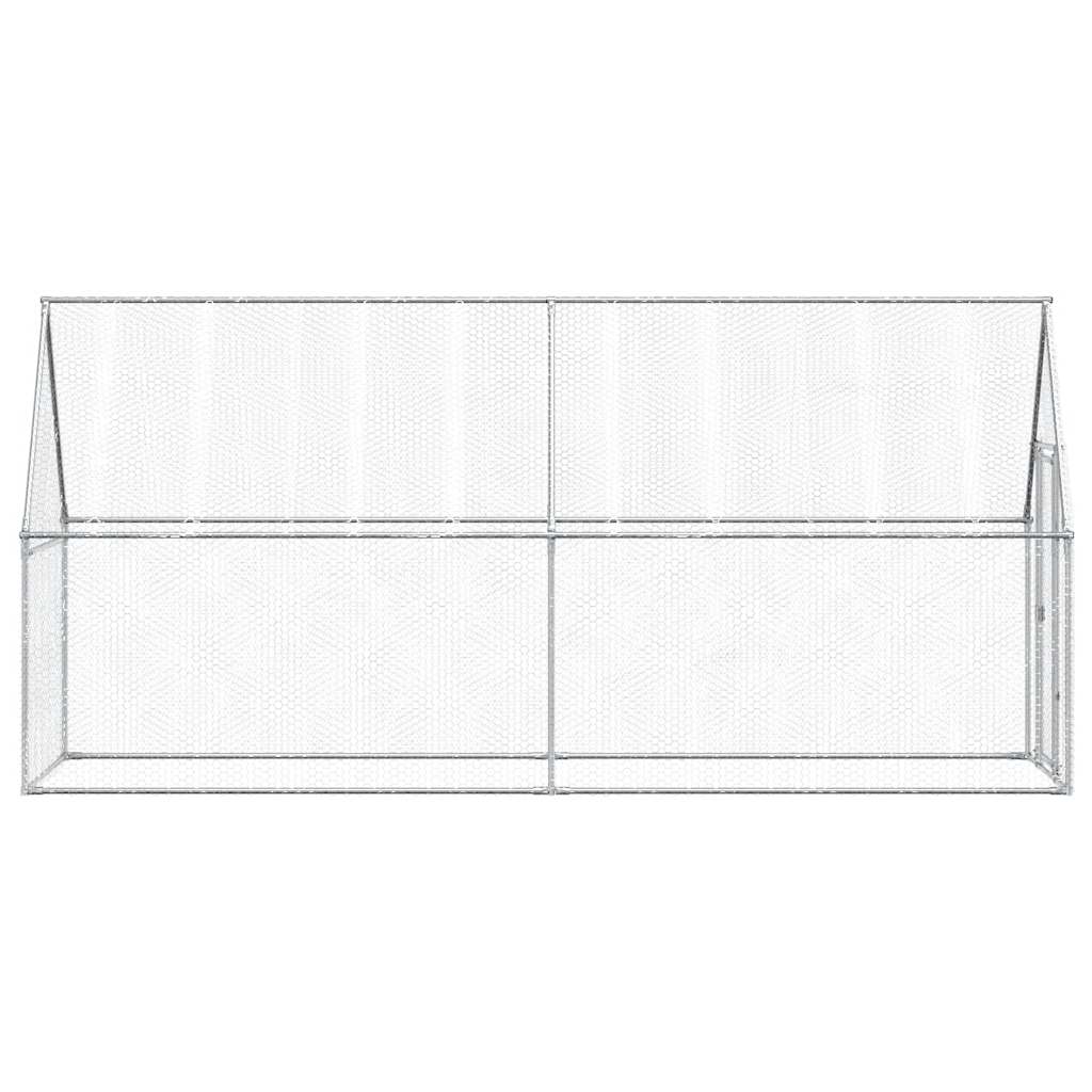 Gabbia per Polli Argento 400x100x190 cm in Acciaio Zincato