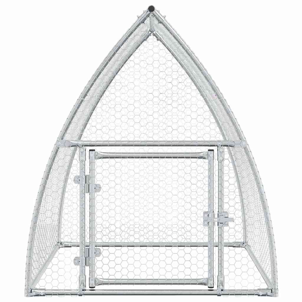 Gabbia per Polli Argento 100x105x120 cm in Acciaio Zincato