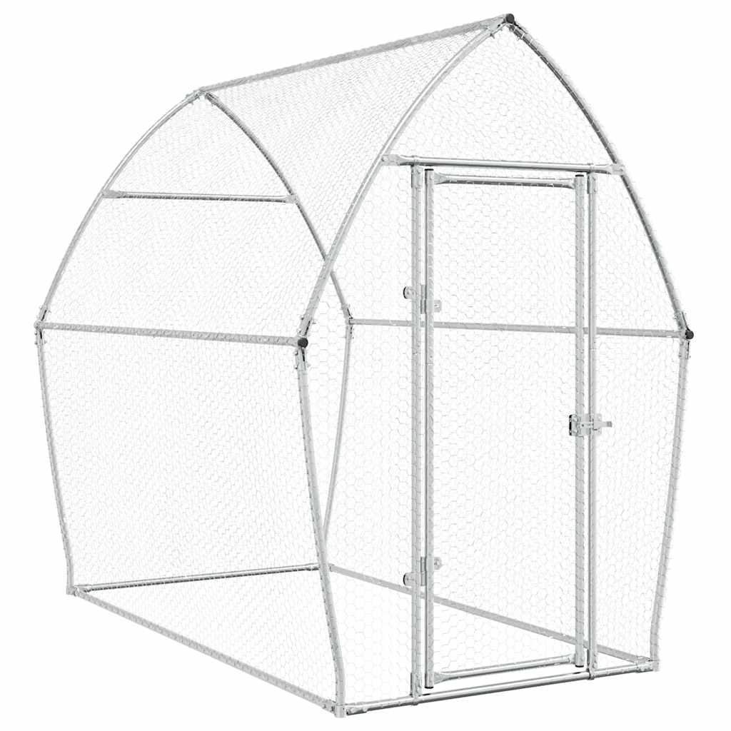 Gabbia per Polli Argento 200x105x182 cm in Acciaio Zincato
