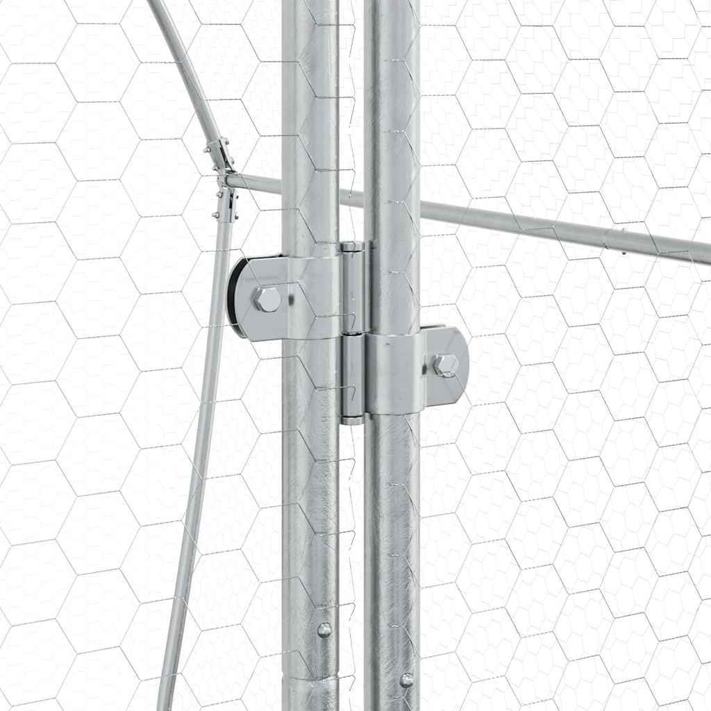 Gabbia per Polli Argento 200x105x182 cm in Acciaio Zincato