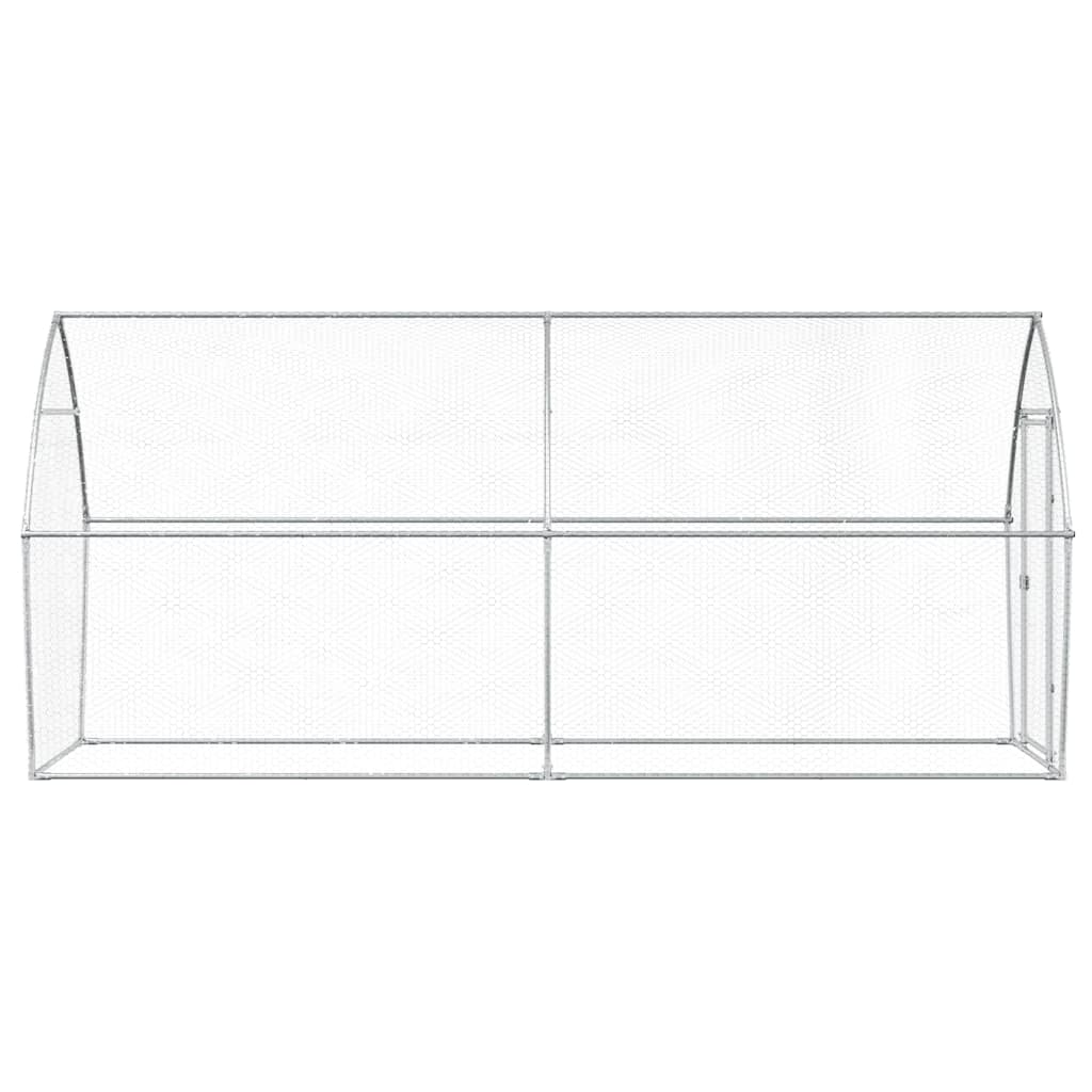 Gabbia per Polli Argento 400x105x182 cm in Acciaio Zincato