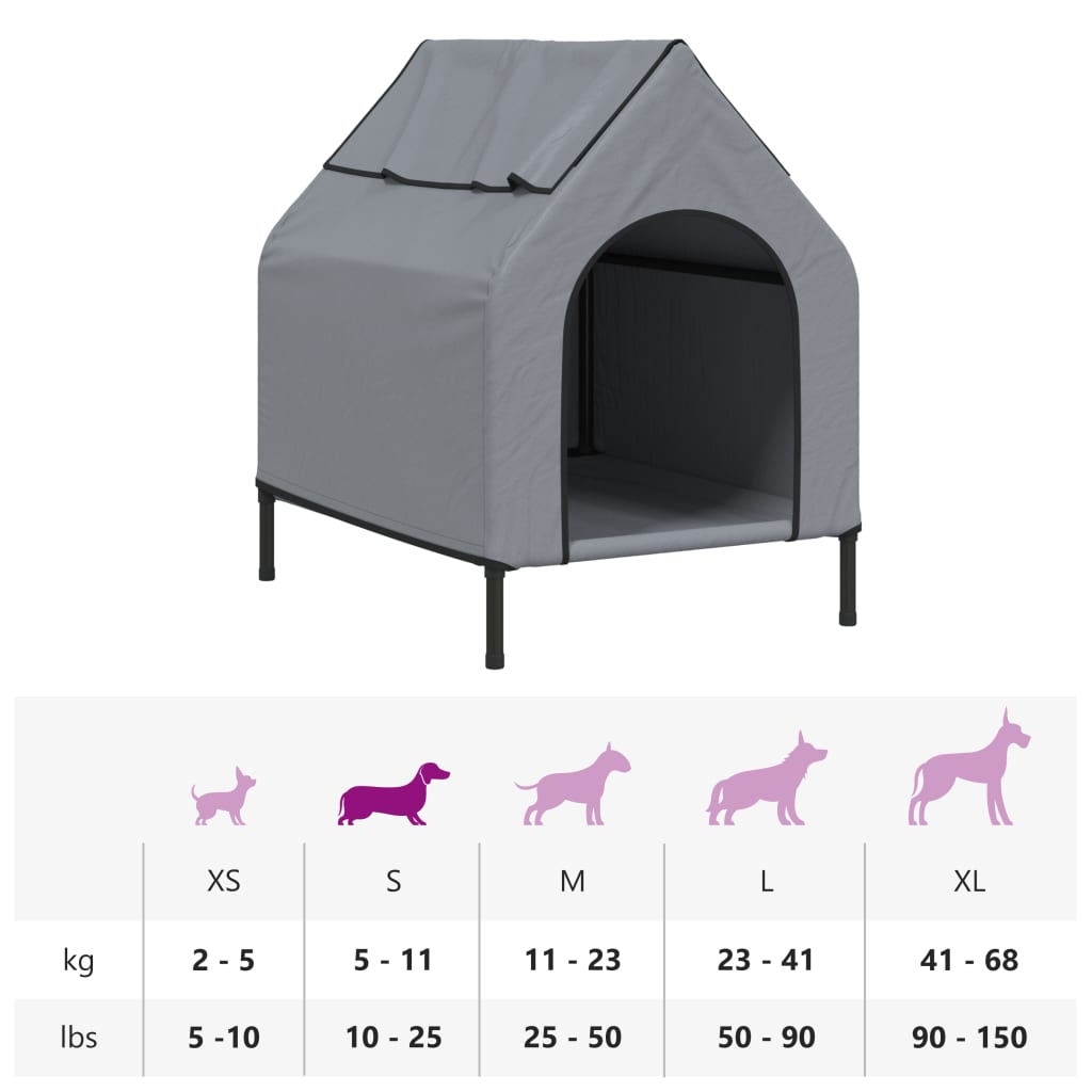 Cuccia per Cani Grigio Chiaro in Tessuto Oxford e Acciaio